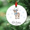First Christmas 2024 Blauw Hert - Rond MDF Kerstornament