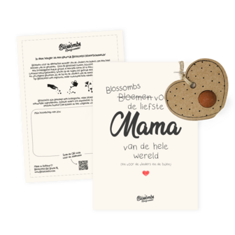 Blossombs Hanger Hart op kaart &ndash; Mama &ndash; Tekst