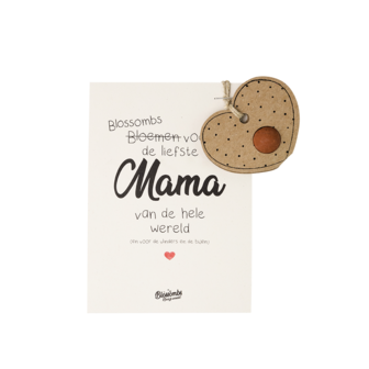 Blossombs Hanger Hart op kaart &ndash; Mama &ndash; Tekst