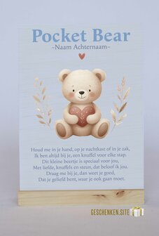 Speciaal voor jou &ndash; Pocket Bear | Houten kaart + Beertje