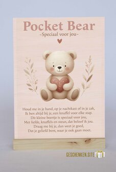 Speciaal voor jou &ndash; Pocket Bear | Houten kaart + Beertje