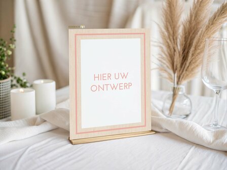Peek-a-boo! &ndash; Houten Kaart A5 | Baby Girl Announcement