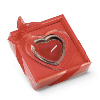 Hartvormige Kaars met Glazen Voet