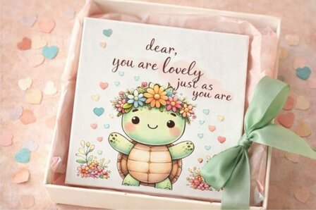 Kawaii Schildpad Tegel &ndash; &ldquo;You Are Lovely Just As You Are&rdquo;