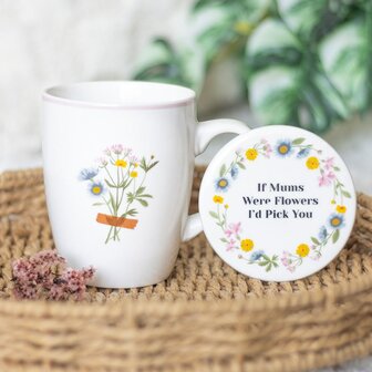 If Mums Were Flowers &ndash; Floral Mug &amp; Coaster Set (350 ml)