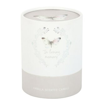 Herinneringskaars &ndash; Vlinder In Loving Memory (Vanille)