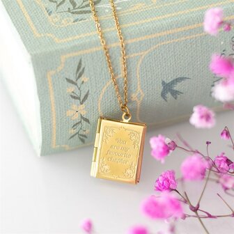 Boek Medaillonketting &ndash; You Are My Favorite Chapter &ndash; The Book Club Collectie