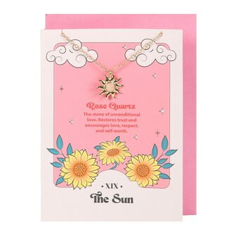 Zon &amp; Liefde Ketting &ndash; Rozenkwarts &ndash; Golden Hour Collectie