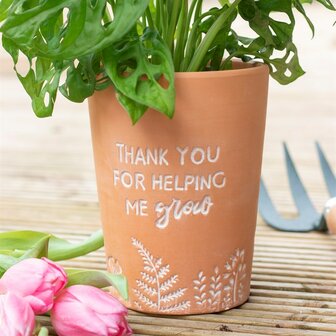 Thank You For Helping Me Grow &ndash; Terracotta Flower Pot