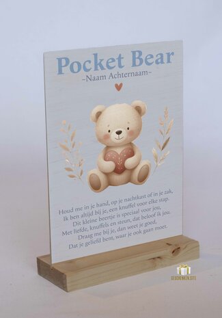 Speciaal voor jou – Pocket Bear | Houten kaart + Beertje