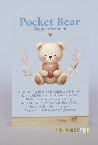 Speciaal voor jou – Pocket Bear | Houten kaart + Beertje