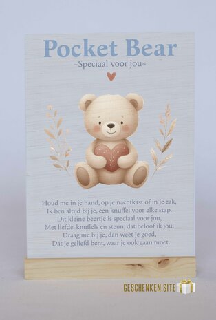 Speciaal voor jou – Pocket Bear | Houten kaart + Beertje