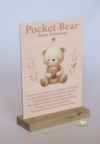 Speciaal voor jou – Pocket Bear | Houten kaart + Beertje