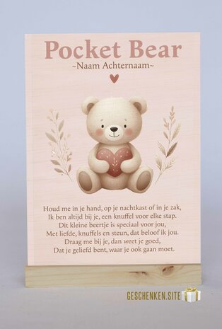 Speciaal voor jou – Pocket Bear | Houten kaart + Beertje