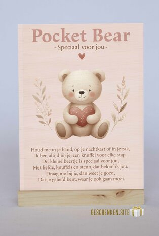 Speciaal voor jou – Pocket Bear | Houten kaart + Beertje