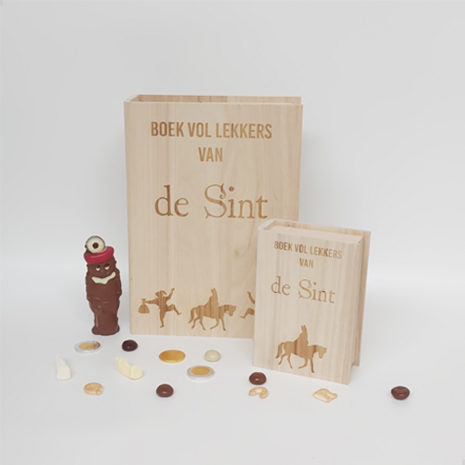 Boek van de Sint – GROOT | Houten Geschenkdoos in Boekvorm