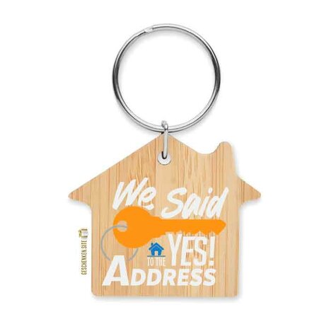 We Said Yes to the Address &ndash; Sleutelhanger Huis | Persoonlijk Houten Cadeau