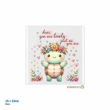 Kawaii Schildpad Tegel &ndash; &ldquo;You Are Lovely Just As You Are&rdquo;