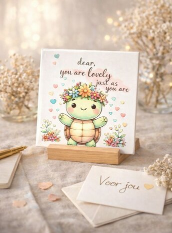 Kawaii Schildpad Tegel &ndash; &ldquo;You Are Lovely Just As You Are&rdquo;