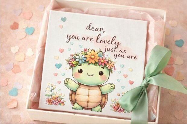 Kawaii Schildpad Tegel &ndash; &ldquo;You Are Lovely Just As You Are&rdquo;