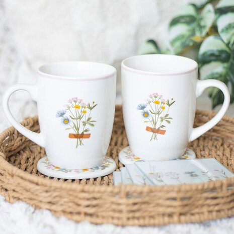 If Mums Were Flowers &ndash; Floral Mug & Coaster Set (350 ml)