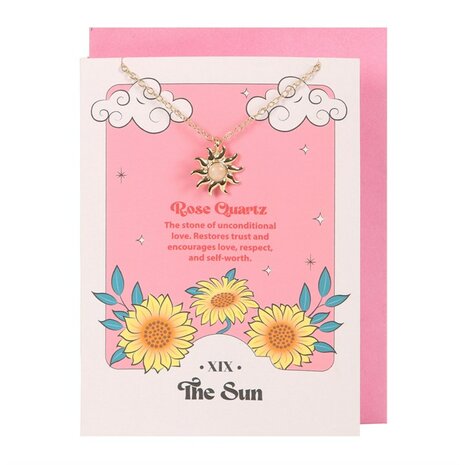 Zon & Liefde Ketting &ndash; Rozenkwarts &ndash; Golden Hour Collectie