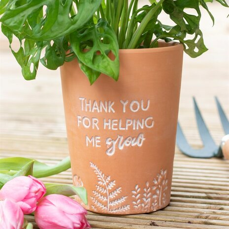 Thank You For Helping Me Grow &ndash; Terracotta Flower Pot