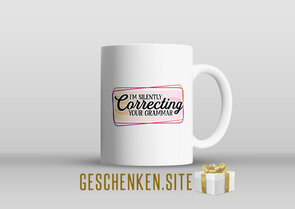 ‘I’m silently correcting your grammer’ (roze) - Mok 300ML