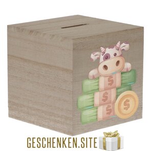Money box image 'cow with money'