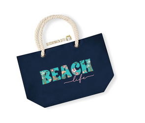 Strandtas Navy ‘Beach Life’