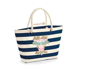 Beach bag Neutral/Navy ‘Salty-Hair-Sandy-Toes’