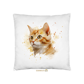 Watercolor Cat 5 - Kussensloop Wit - 40 x 40 cm