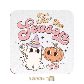 RHLW004-Tis The Season Onderzetter Wit textuur - 90 x 90 x 3,18 mm - Hardboard