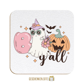 RHLW002-Boo y all Onderzetter Wit textuur - 90 x 90 x 3,18 mm - Hardboard