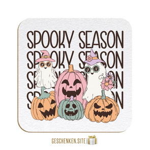 RHLW006-Spooky Season Onderzetter Wit textuur - 90 x 90 x 3,18 mm - Hardboard