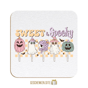 RHLW007-Sweet & Spooky Onderzetter Wit textuur - 90 x 90 x 3,18 mm - Hardboard