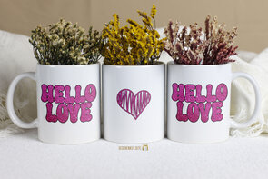 GROOVY VALENTINE Mok 11oz Wit } GROOVY VALENTINE Mok 11oz Wit
