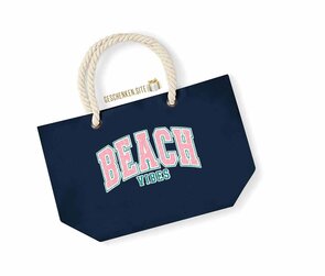 BeachVibes-Retro Strandtas Navy} BeachVibes-Retro Strandtas Navy