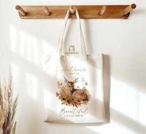Autumn shows us, Gerecycled Cotton Tote - Natural} Autumn shows us, Gerecycled Cotton Tote - Natural
