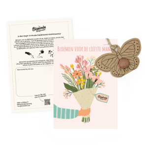 Blossombs Hanger Vlinder op kaart – Mama – Boeket