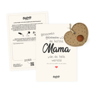 Blossombs Hanger Hart op kaart – Mama – Tekst