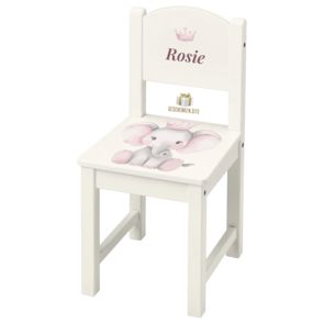 Kinderstoel Olifant met Kroontje – Gepersonaliseerd met Naam