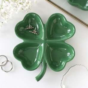 Four-leaf clover jewelry dish